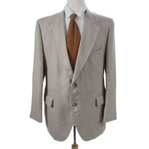 Kuppenheimer Mens Blazer Beige Striped Buttoned Size 42